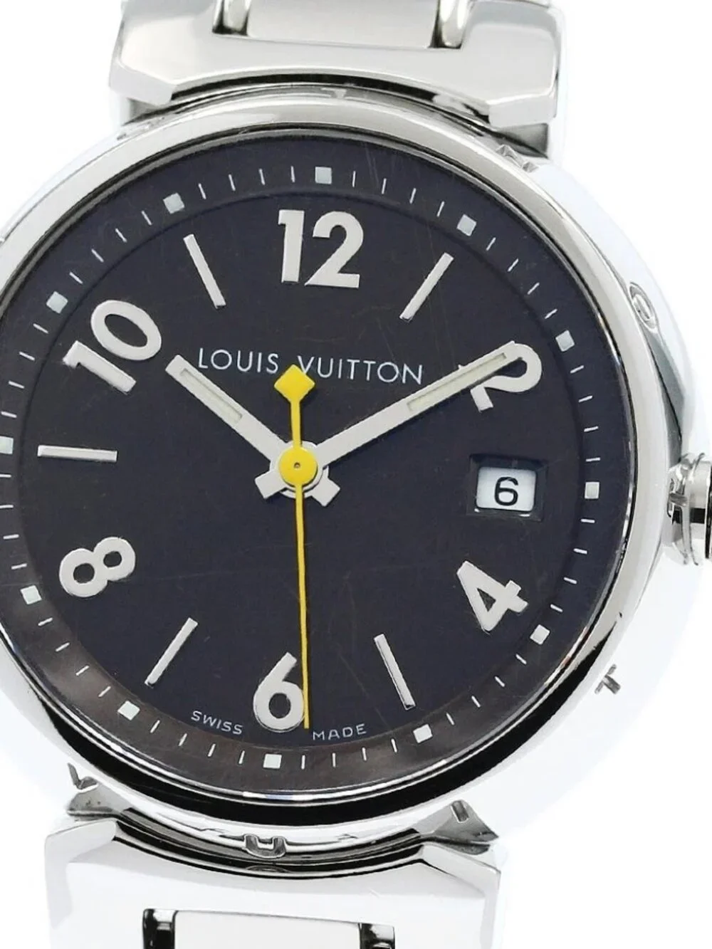LOUIS VUITTON Tambour Q1211 Date Brown Dial Quartz Ladies Watch_960246